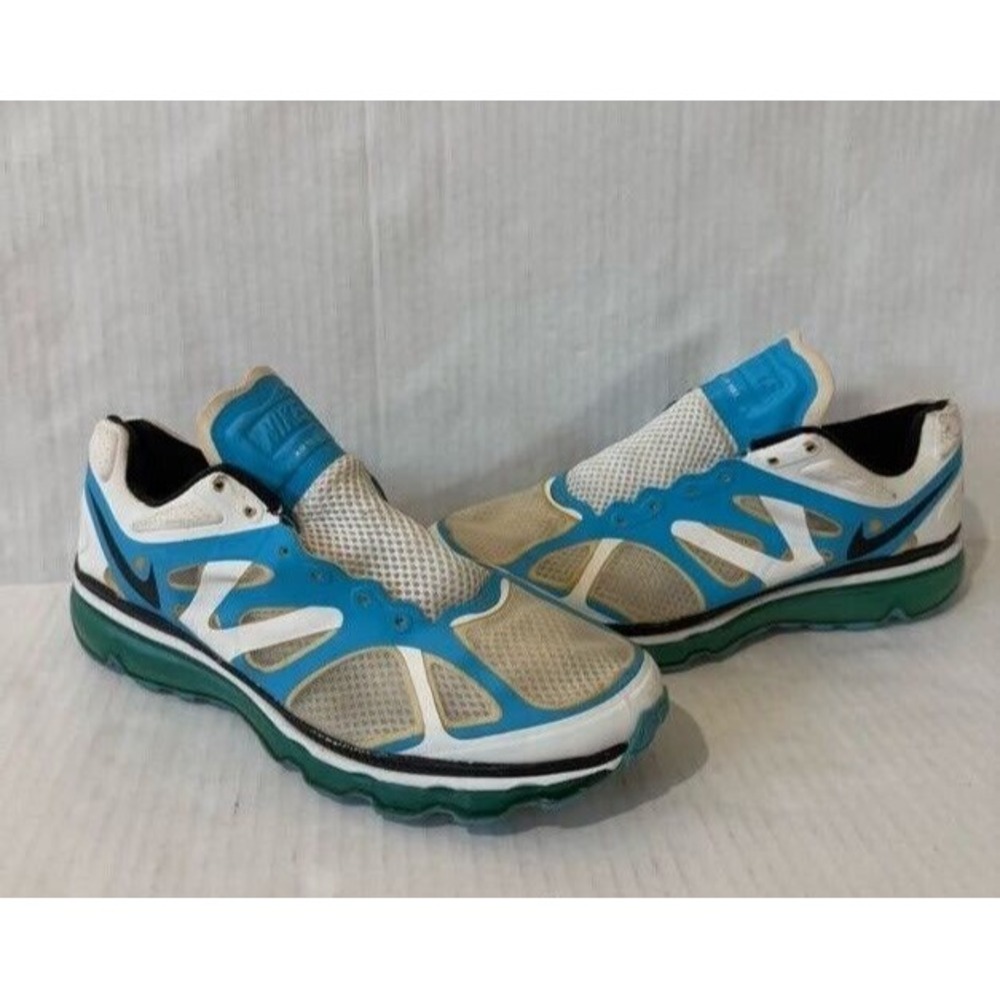 Nike Air Max+ 2012 487982-114 Men's 10.5 Running Shoes White Blue Spark Sneakers